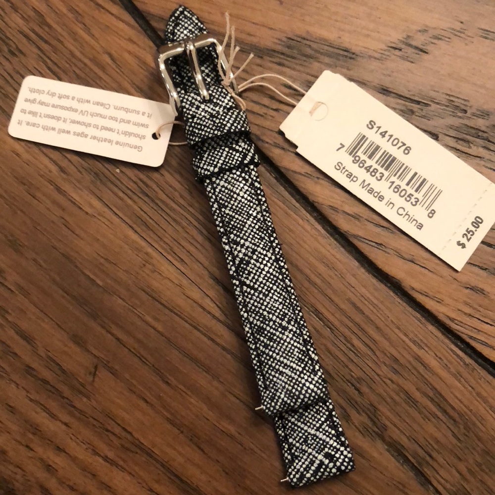 Black/white 14mm Fossil Watch Band